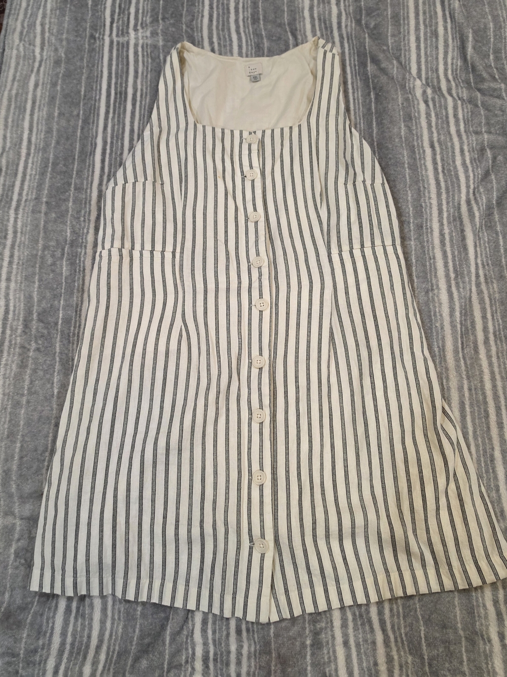 a new day Striped Button-Front Tank Top in Cream and Black